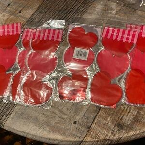 Heart-Shaped Party Bags - Red qty 6